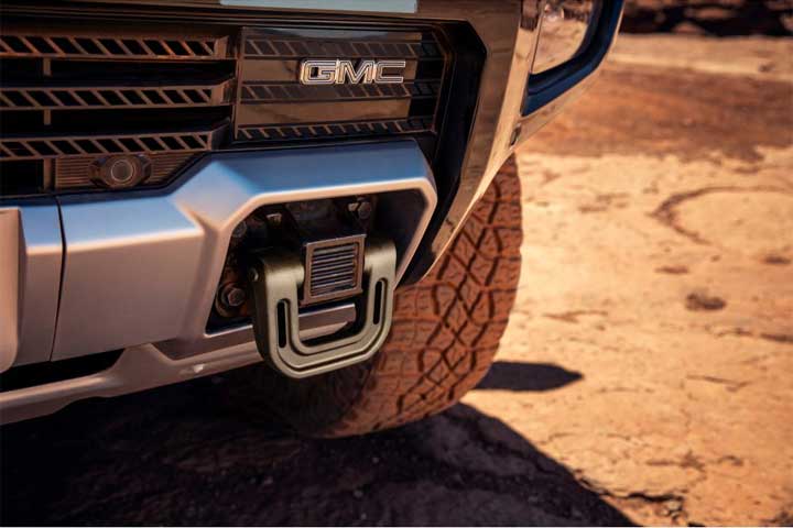 Bronze tow hooks available on the GMC Hummer EV.