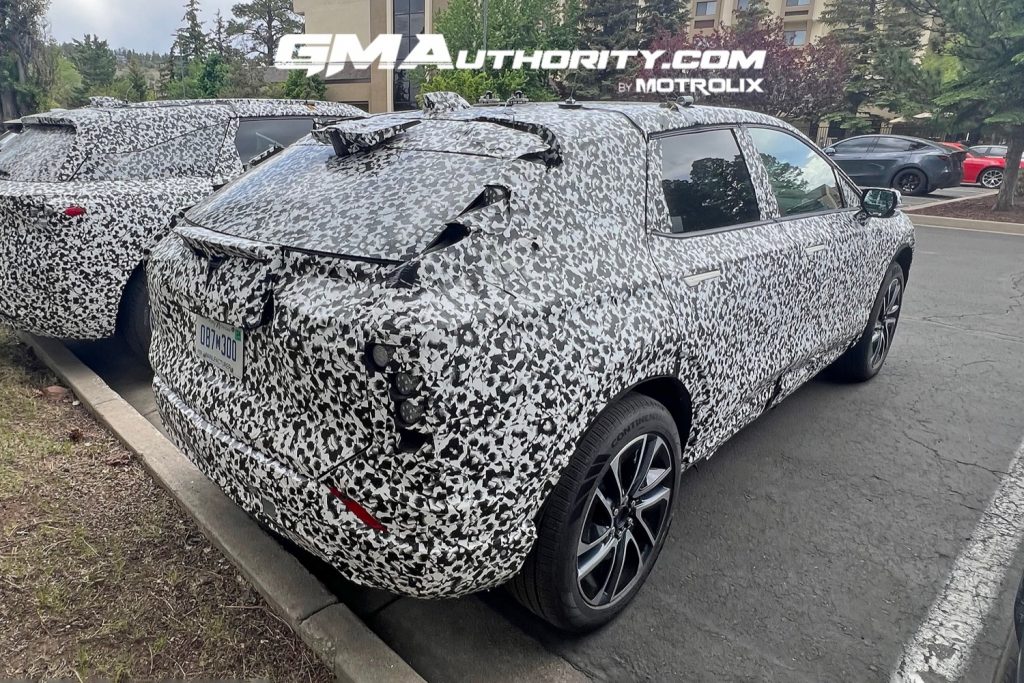 Spy photo of the all-electric Cadillac Optiq crossover as a prototype.