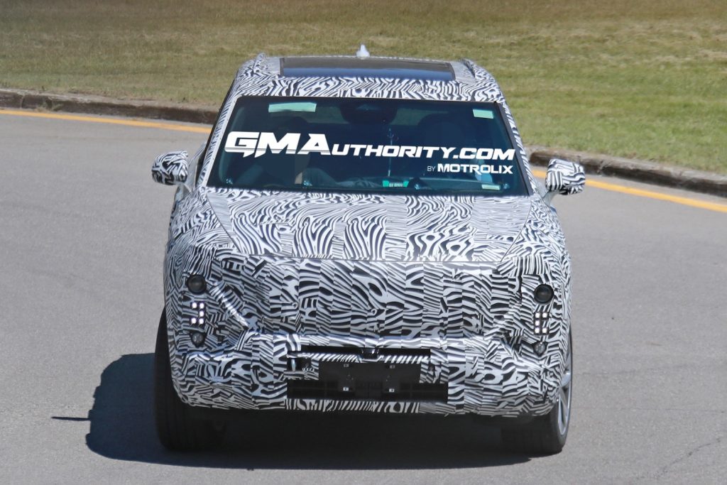 The new electric Cadillac crossover testing as a prototype.