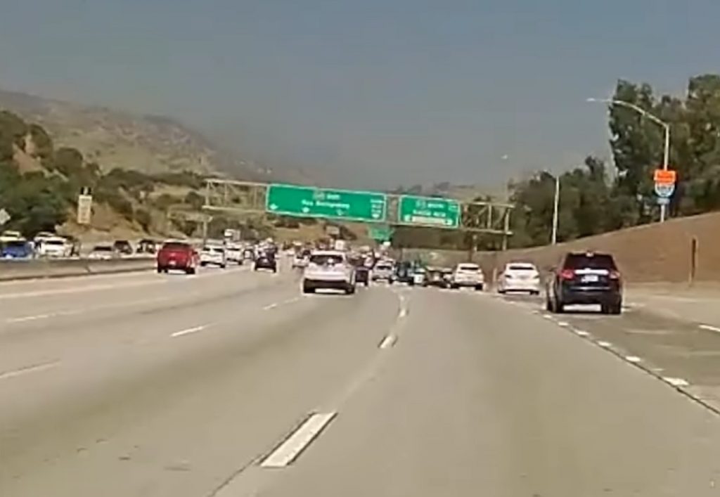 A Southern California highway, the scene of a recent viral accident video.