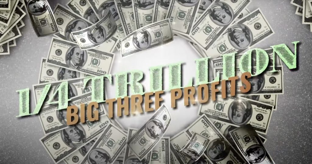 The UAW claims that the Big Three has made 1/4 trillion in the past decade.