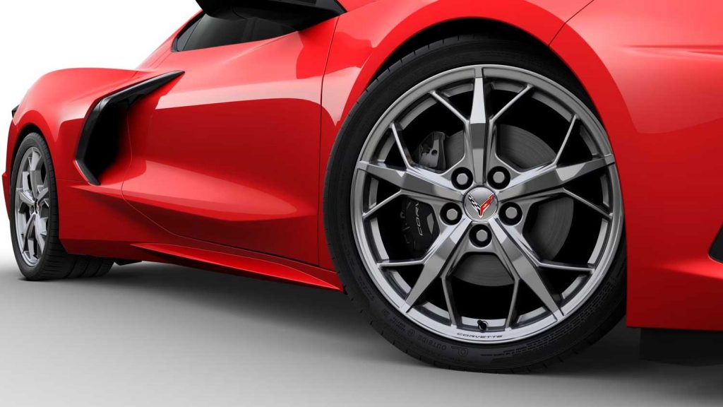 One of two wheel sets no longer offered with the debut of the 2024 Corvette.