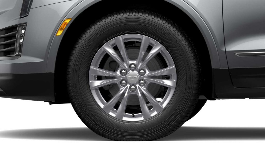 Here Are All The 2024 Cadillac XT5 Wheel Options   2024 Cadillac XT5 Wheels 18 Inch Multi Spoke Alloy Wheel With Bright Silver Finish Q6X 1024x576 