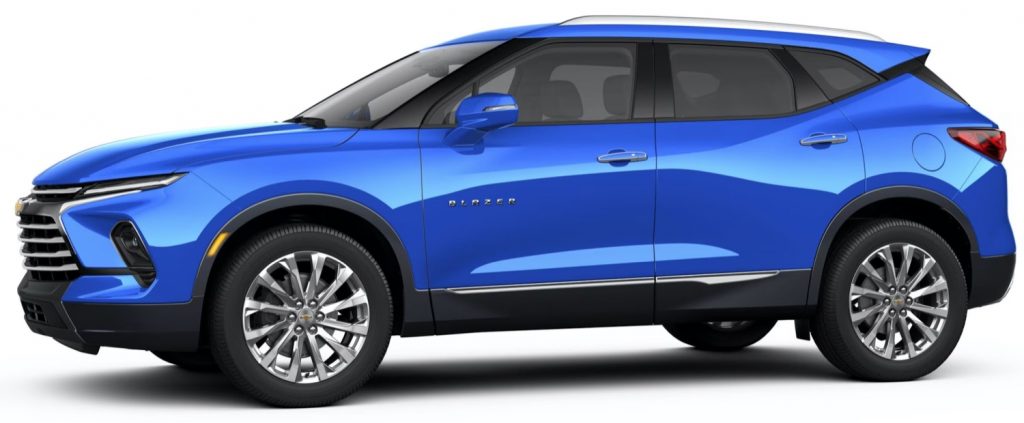 Side view of the 2024 Chevy Blazer Premier.