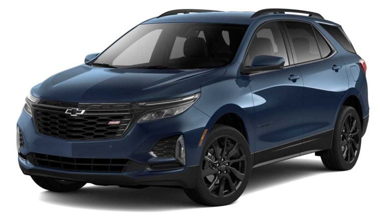 Here Are All The 2024 Chevy Equinox Paint Colors   2024 Chevrolet Equinox Lakeshore Blue Metallic GXP Exterior 001 Front Three Quarters 768x432 