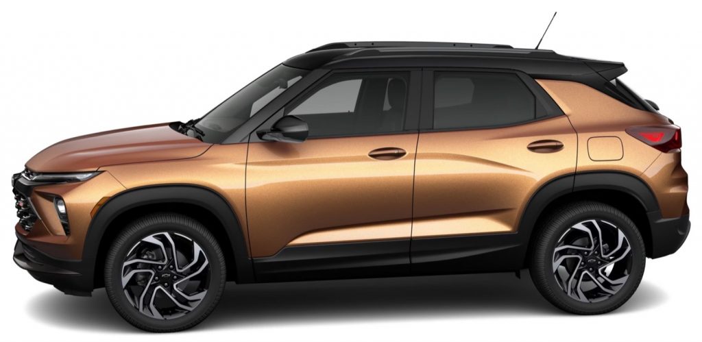 Refreshed 2024 Chevy Trailblazer RS in Copper Harbor Metallic paint.