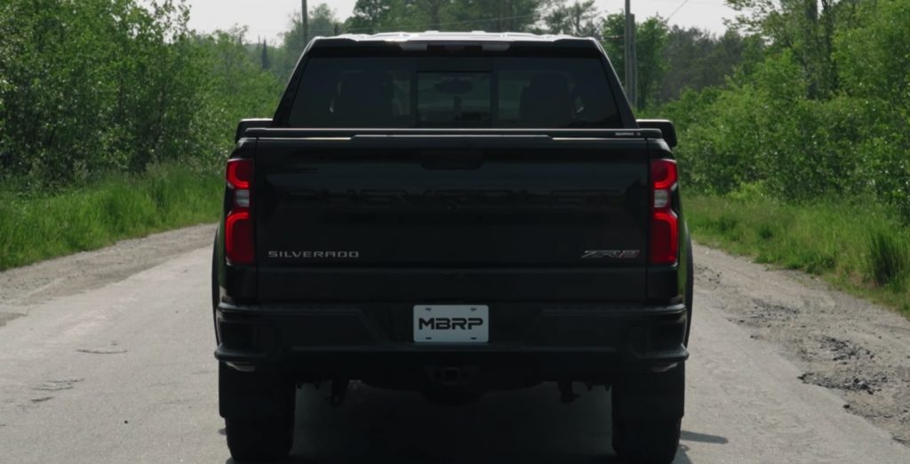 Chevy Silverado ZR2 with an aftermarket exhaust.