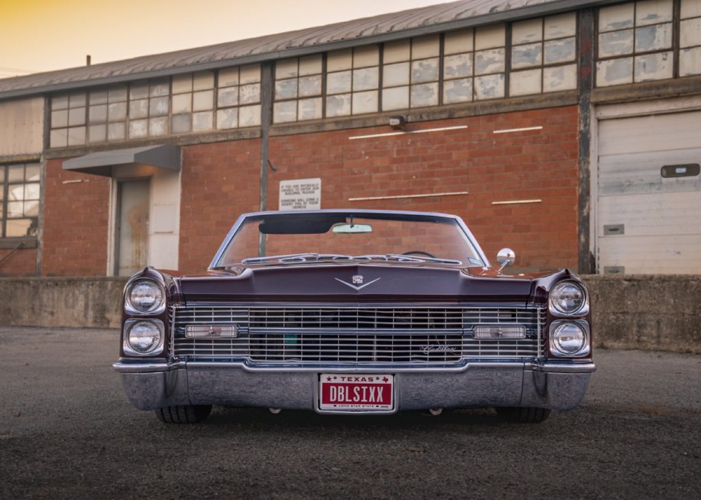 A custom 1966 Cadillac DeVille riding on airbag suspension.