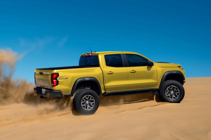 This the all-new 2023 Chevy Colorado, representing the third generation of the midsize pickup truck, shown here in the off-road ZR2 trim.