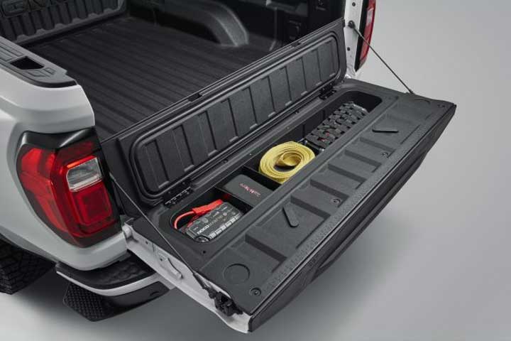 The MultiStow tailgate organizer for the 2023 GMC Canyon.