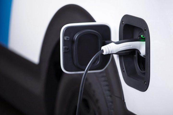 BrightDrop van charging.