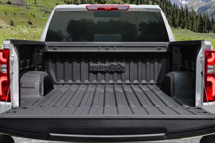 Photo of truck bed of 2025 Chevy Silverado 1500.