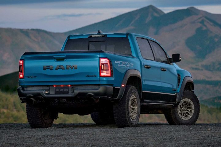 Ram TRX rear three quarter angle.