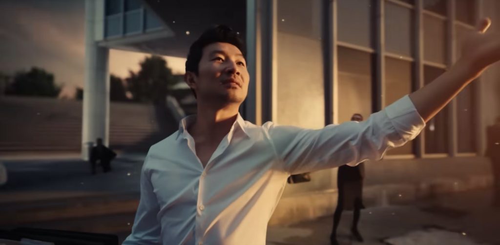 Actor Simu Liu in a new video advertisement for the 2025 Cadillac Escalade IQ.