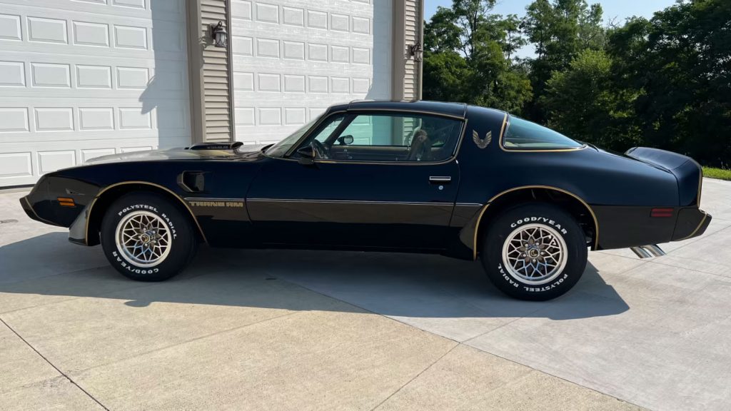 Side-view image of the 1979 Pontiac Trans Am SE heading to auction.