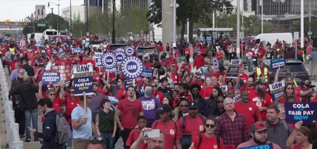 The striking UAW workers praised by BIden.