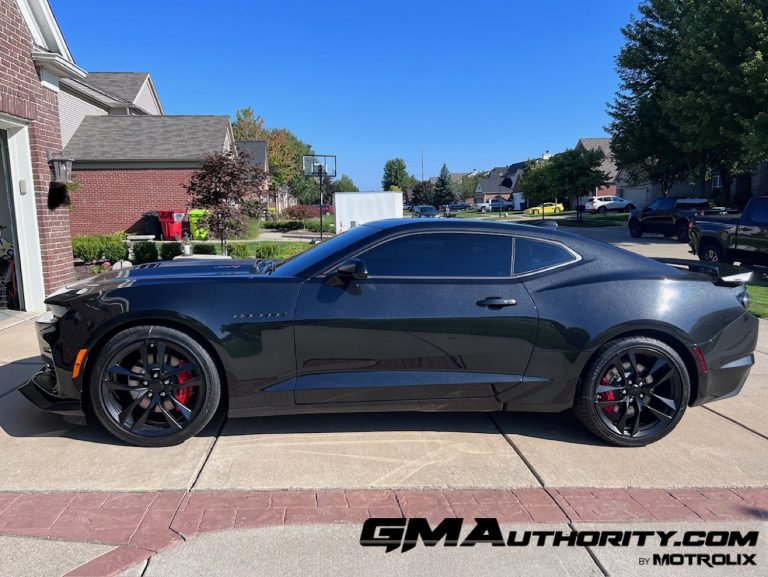 2024 Chevrolet Camaro SS Coupe Collector Edition Panther Black Metallic Tintcoat GLK Real World Exterior 002 Side 768x577 