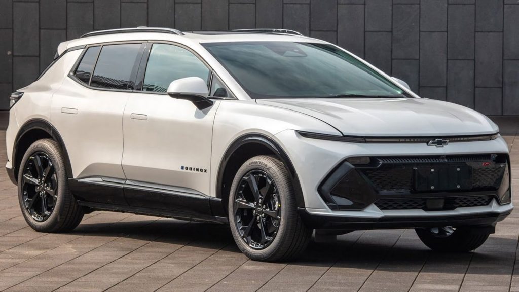 Leaked front three-quarters image of the 2024 Chevy Equinox EV in China.
