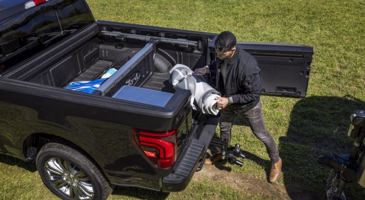 The Ford Pro Access tailgate on the 2024 Ford F-150.