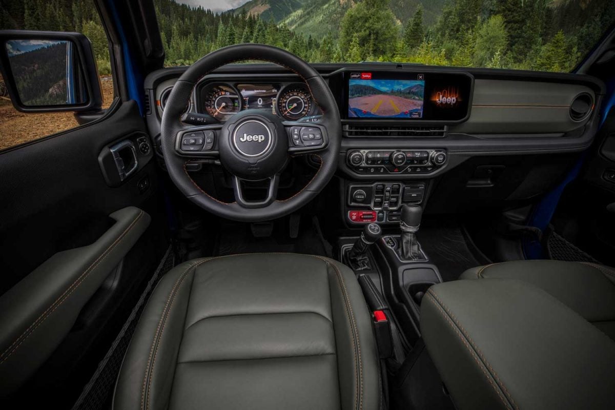 Refreshed 2024 Jeep Gladiator Debuts As Chevy Colorado Rival   2024 Jeep Gladiator Interior 001 Dashboard Steering Wheel Center Stack 1200x800 