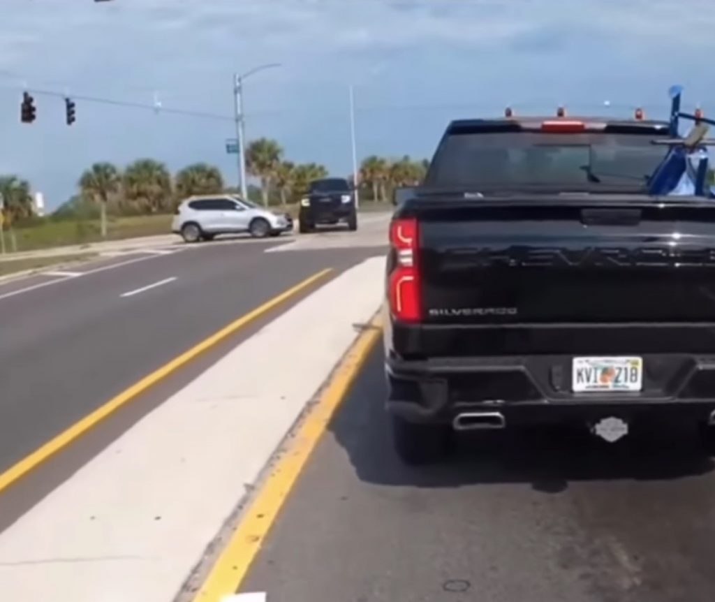 Screen shot from a recent viral crash video.