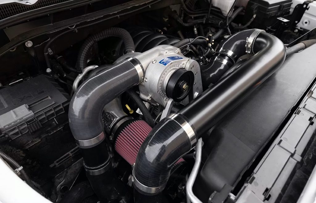 ProCharger installed on the 6.6L V8 L8T gasoline engine.