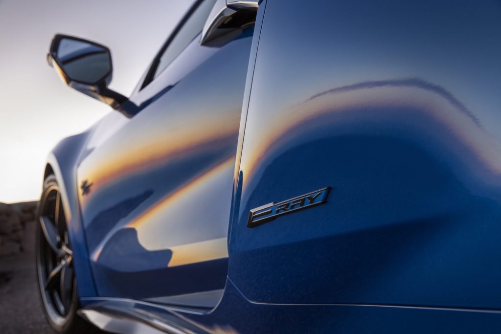 Photo of Corvette E-Ray logo.