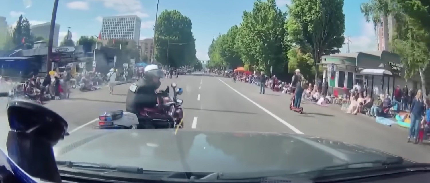 Dash cam video: Man drives through Portland Grand Floral Parade