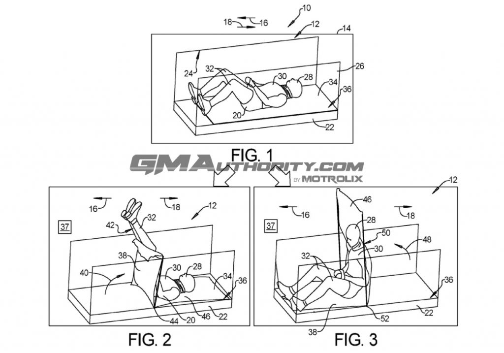 GM patent for a sleeping bedsheet crash protection system.
