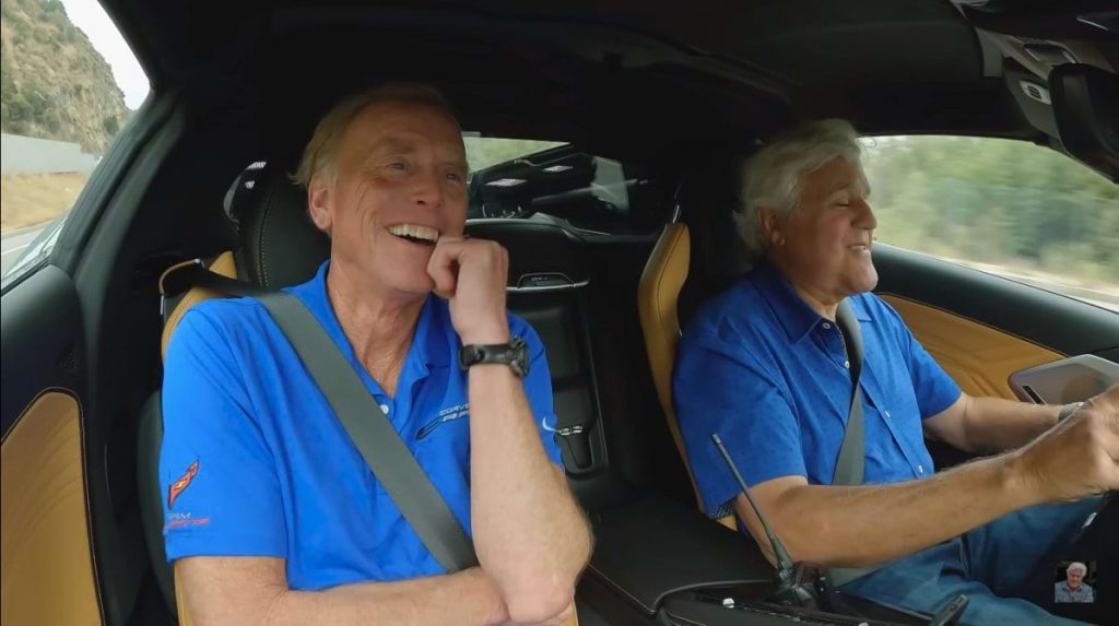Leno and Juechter enjoying the E-Ray drive.