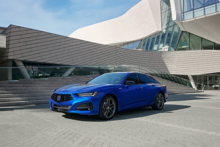 Acura TLX A-Spec front three quarter angle.