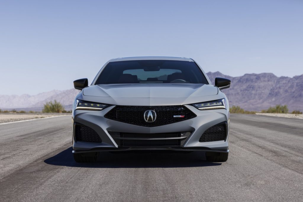 The front end of the refreshed 2024 Acura TLX.