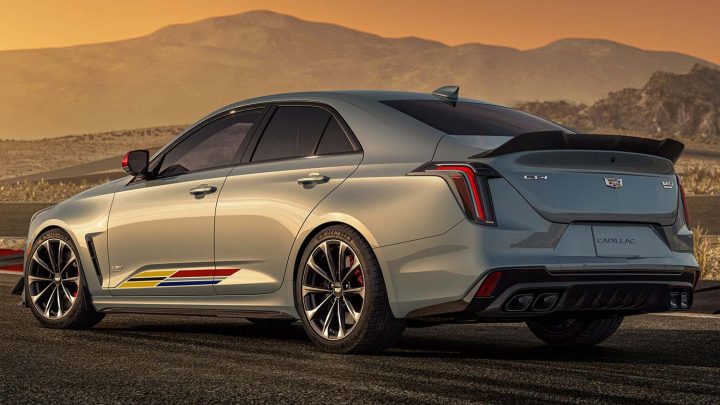 The exterior of the 2024 Cadillac CT4-V Blackwing.