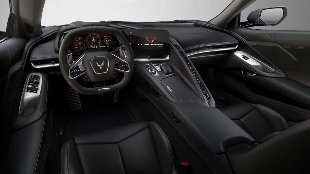 Cabin view of the 2024 Chevy Corvette interior colors.