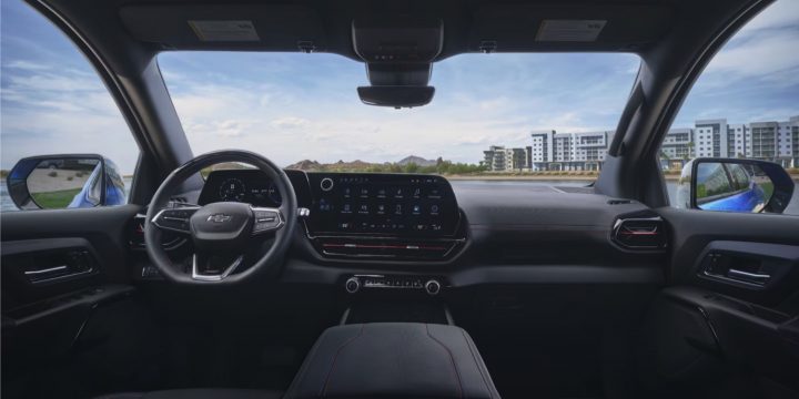 Cockpit view of the 2024 Chevy Silverado EV.