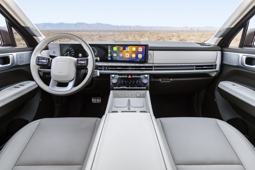 Cockpit view of the 2024 Hyundai Santa Fe.