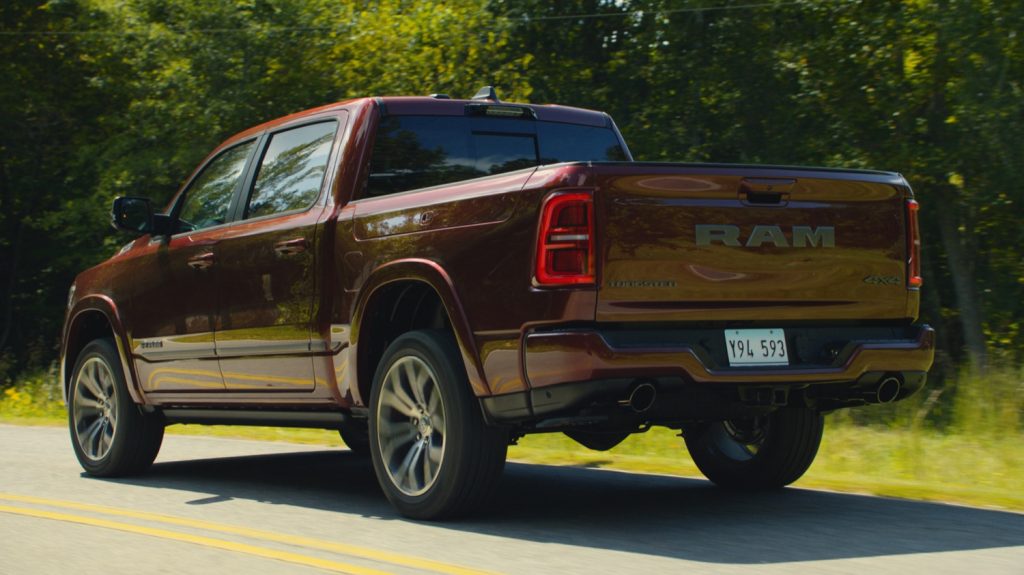 The rear end of the refreshed 2025 Ram 1500.