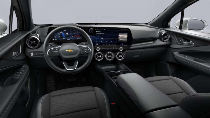 Interior view with 2024 Chevy Blazer EV interior colors.