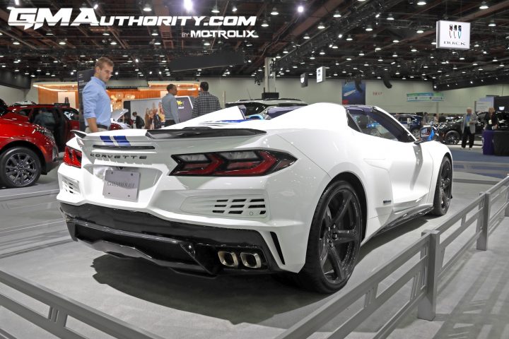Any incentives continue to be unavailable on the Chevy C8 Corvette, shown here in the E-Ray Convertible trim.