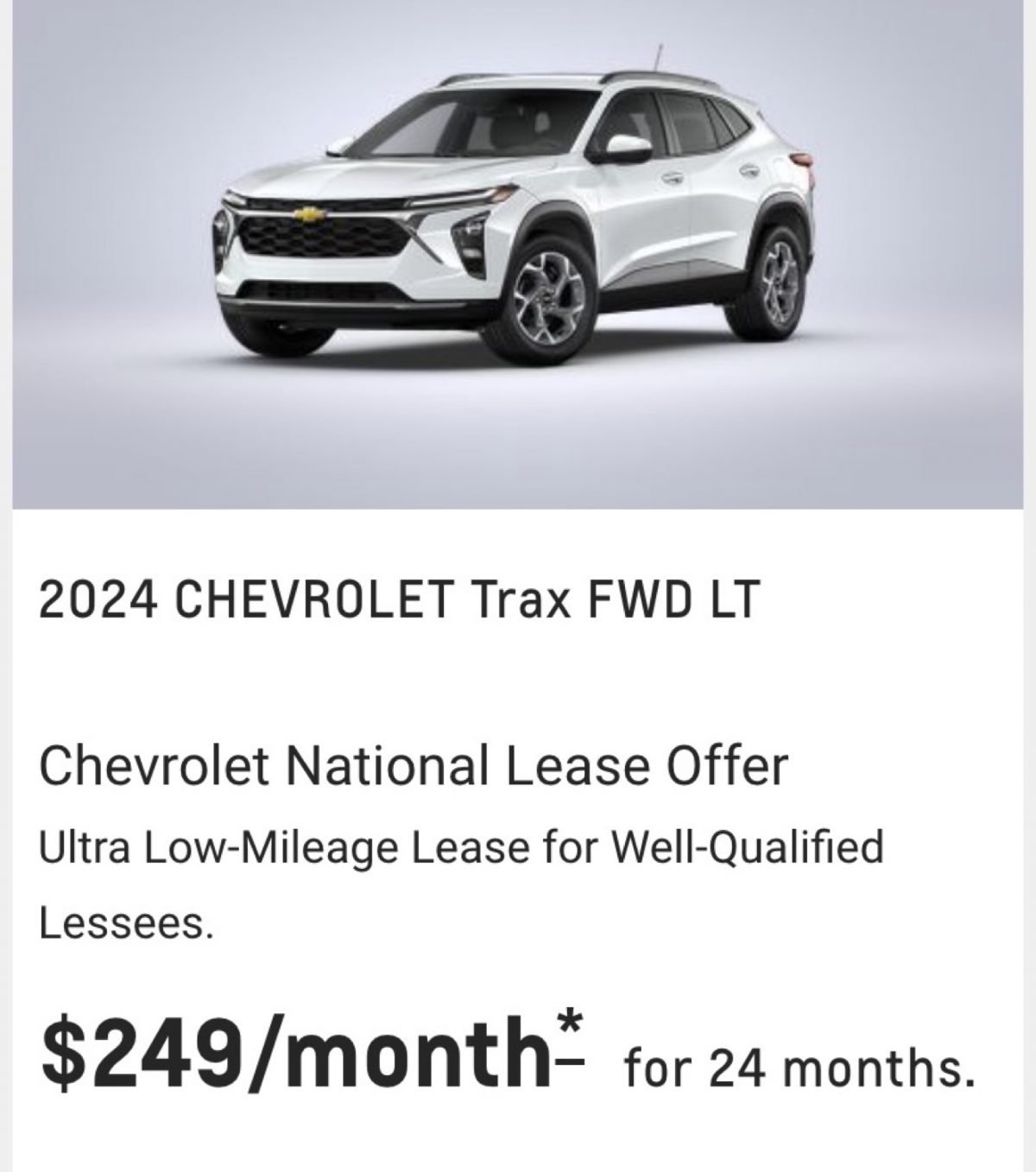 Chevy Trax Lease Available Nationwide In December 2023