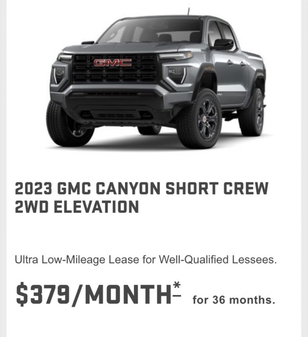 GMC Canyon Lease Program Available In December 2023