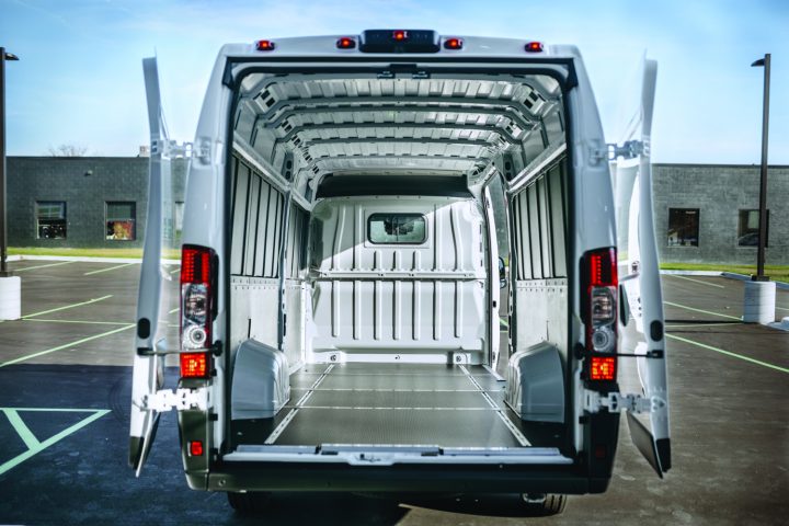 The cargo area of the new Ram ProMaster EV.