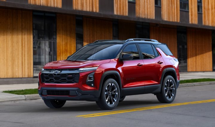 The front end of the 2025 Chevy Equinox, one of many new Chevy CUV and Chevy SUV models.