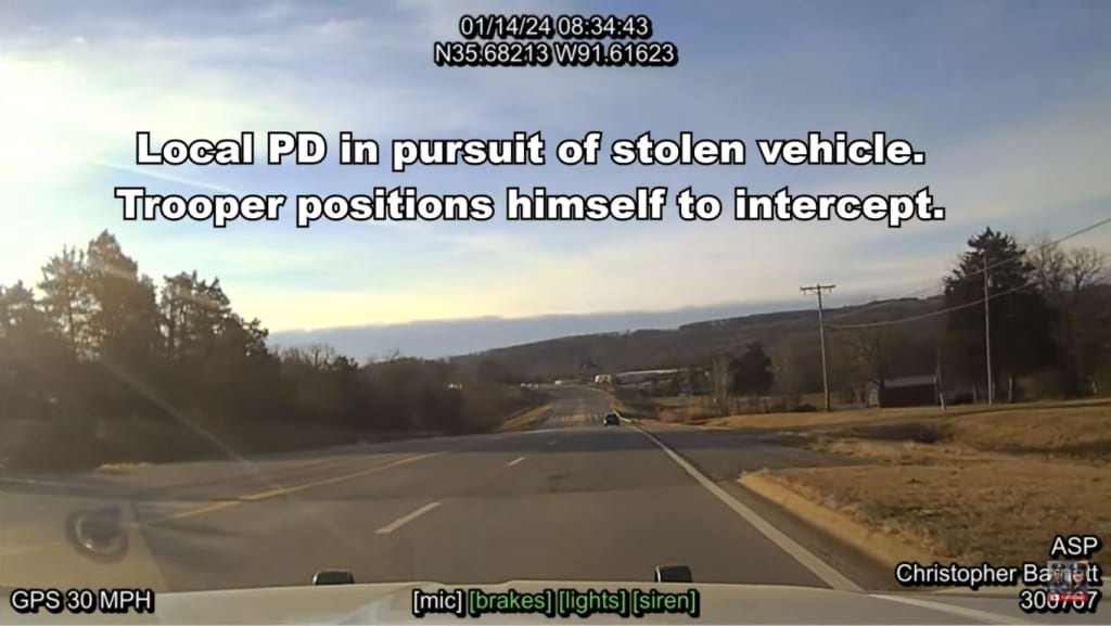 Arkansas Police PIT Maneuver Stops Chevy Silverado: Video