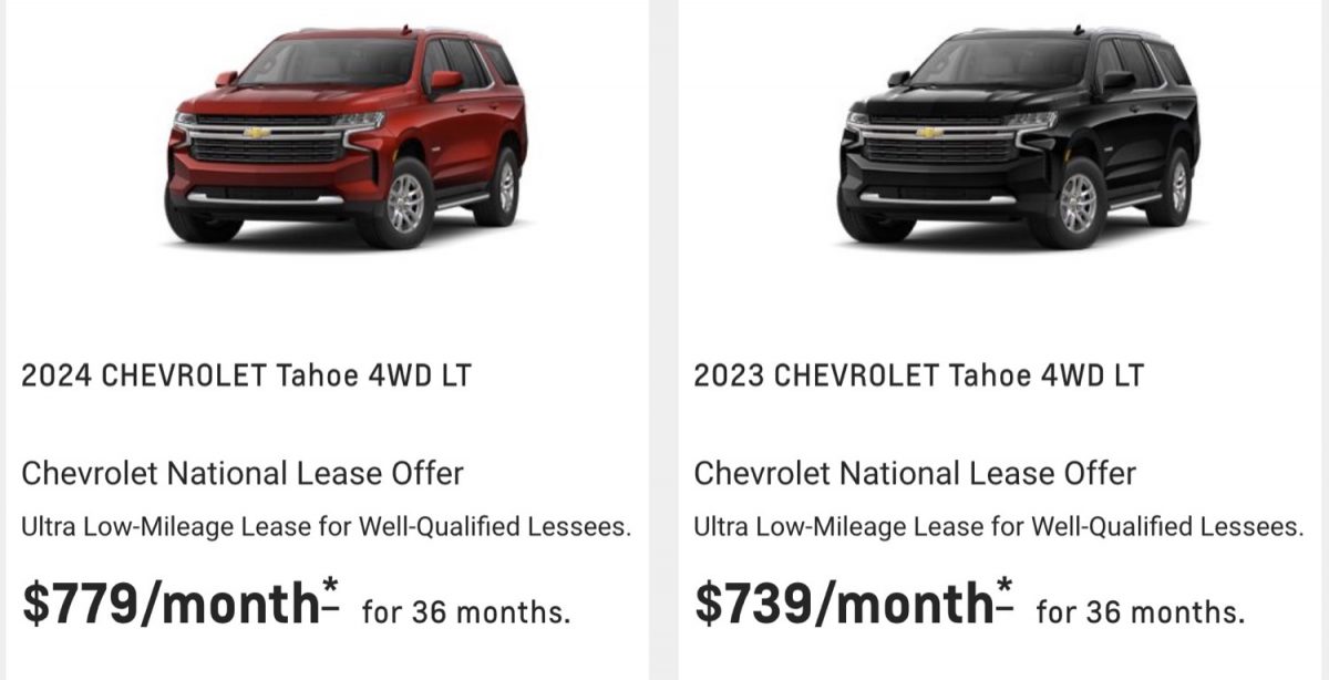 Chevy Tahoe Lease Offered Nationwide In January 2024