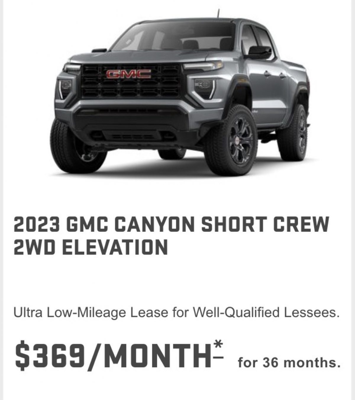 GMC Canyon Lease Program Available In January 2024