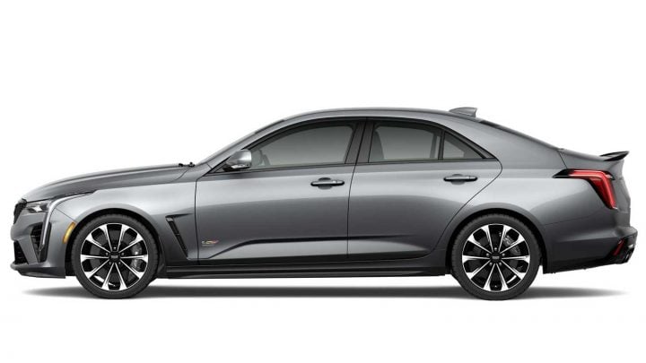 Side view of the 2024 Cadillac CT4-V Blackwing.