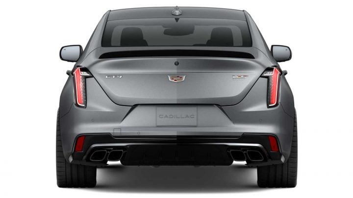 Rear view of the 2024 Cadillac CT4-V Blackwing.