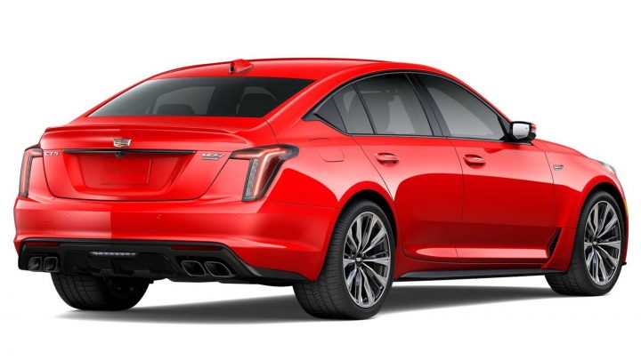 Rear three quarters view of the 2024 Cadillac CT5-V Blackwing.