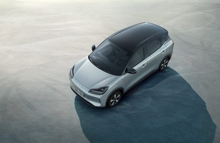 Overhead view of the all-new Wuling Bingo Plus EV for the Chinese market.